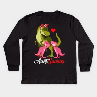 Auntsaurus T-Shirt T-rex Aunt Saurus Dinosaur Kids Long Sleeve T-Shirt